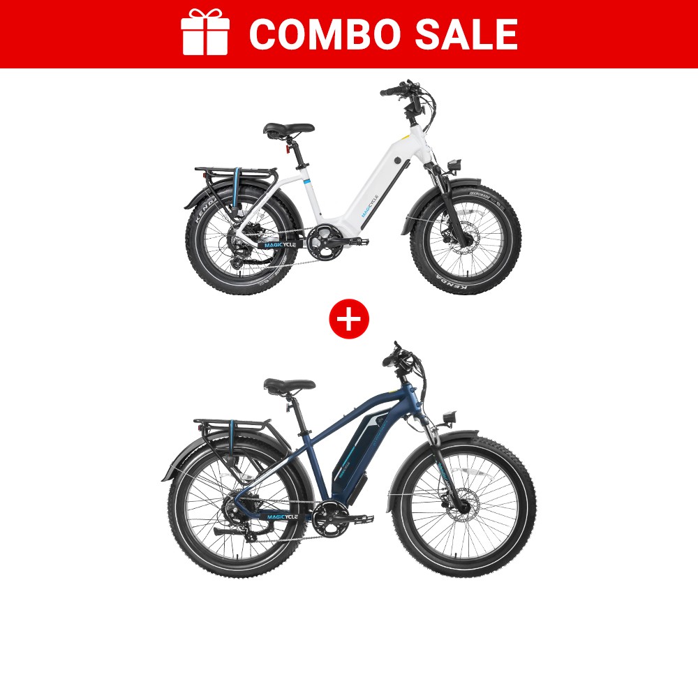 Limited Combo Sale - Magicycle Step-over Cruiser Pro - Midnight Blue - Ocelot Pro - Pearl White