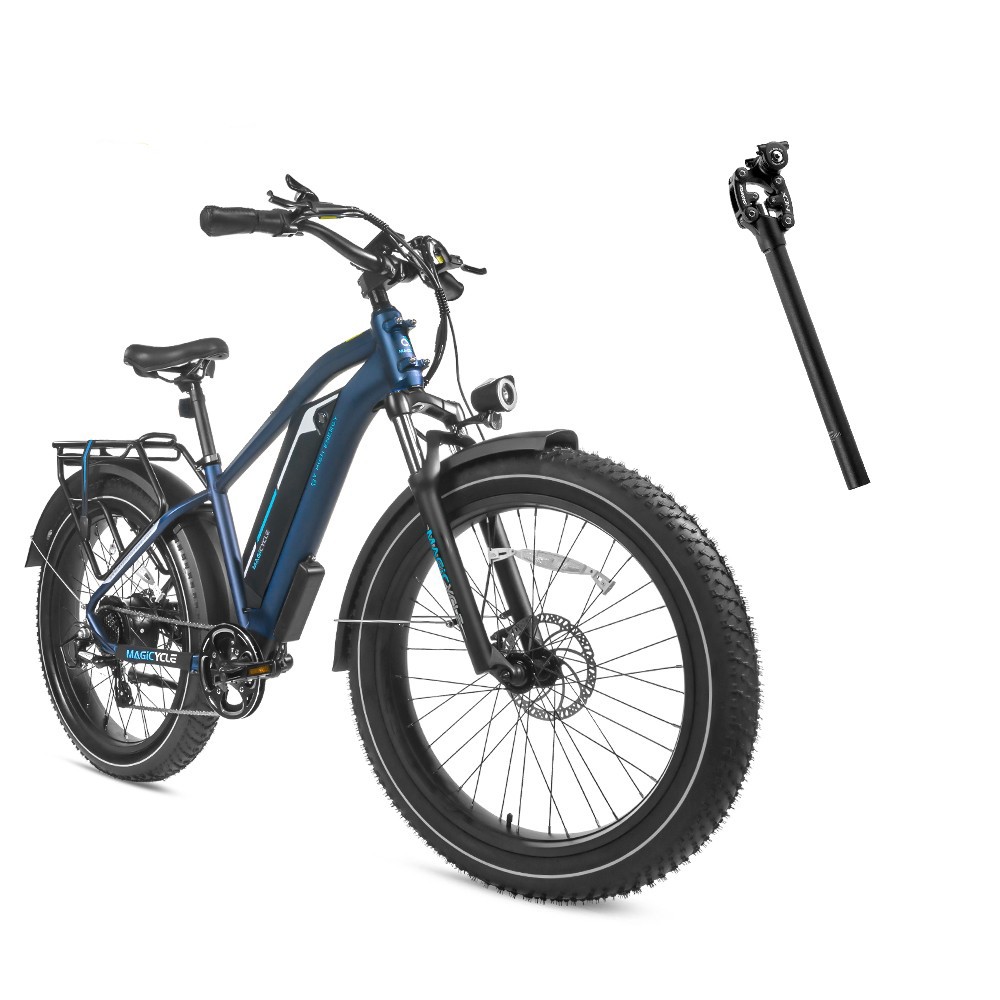 Limited Combo Sale - MAGICYCLE STEP-OVER E-Bike - Midnight Blue with SR Suntour SP12 NCX Seatpost